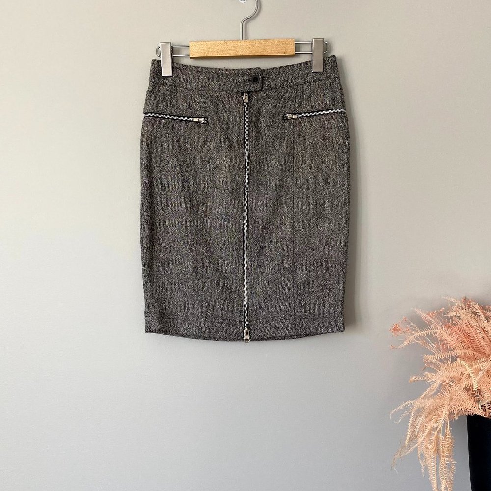 Wool & Silk Blend Pencil Skirt